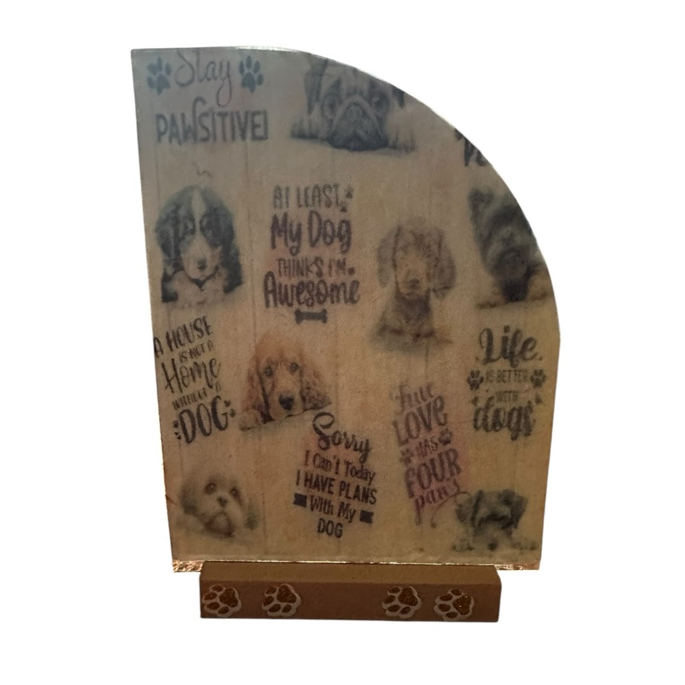 Hand Crafted Dog Themed Decorative Wood Sign